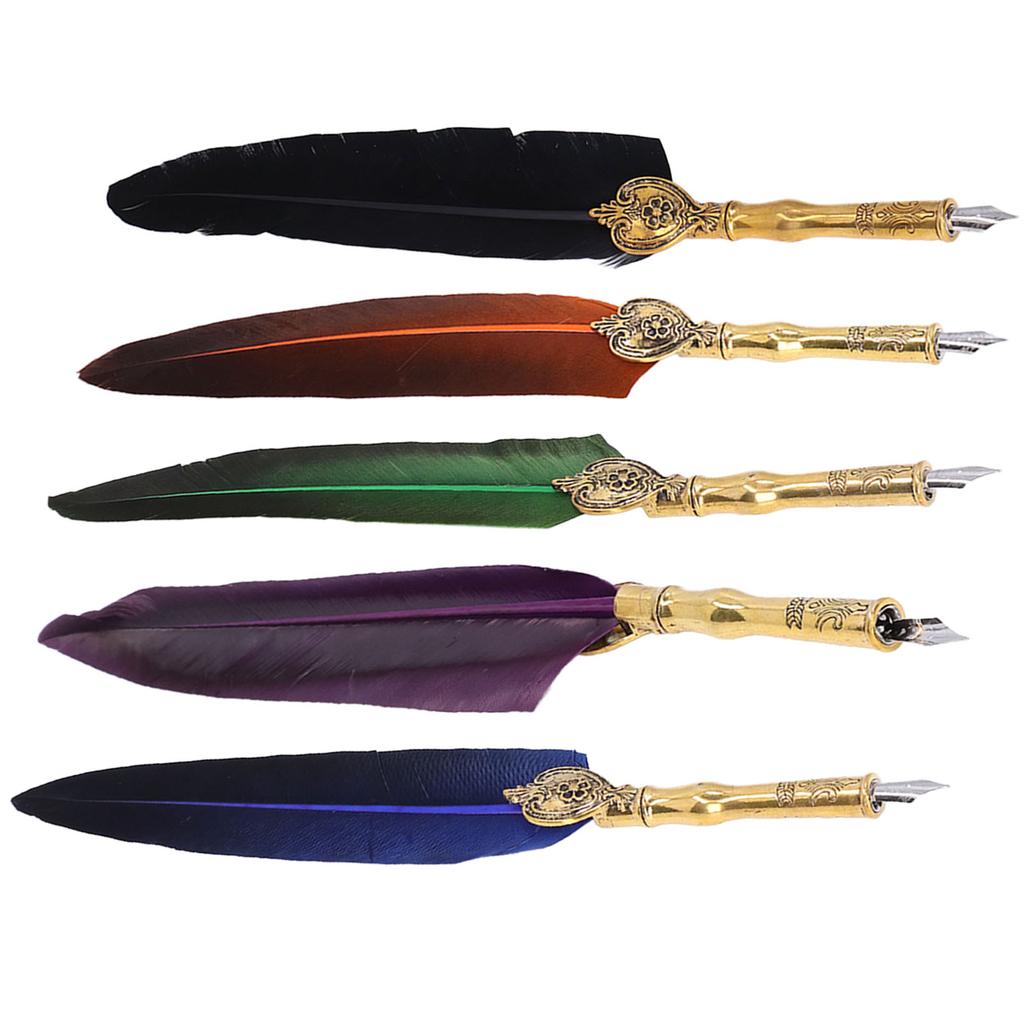  Ручка Изысканная винтажная элегантная нержавеющая сталь плавно пишущая износостойкая ручка-гусиное перо