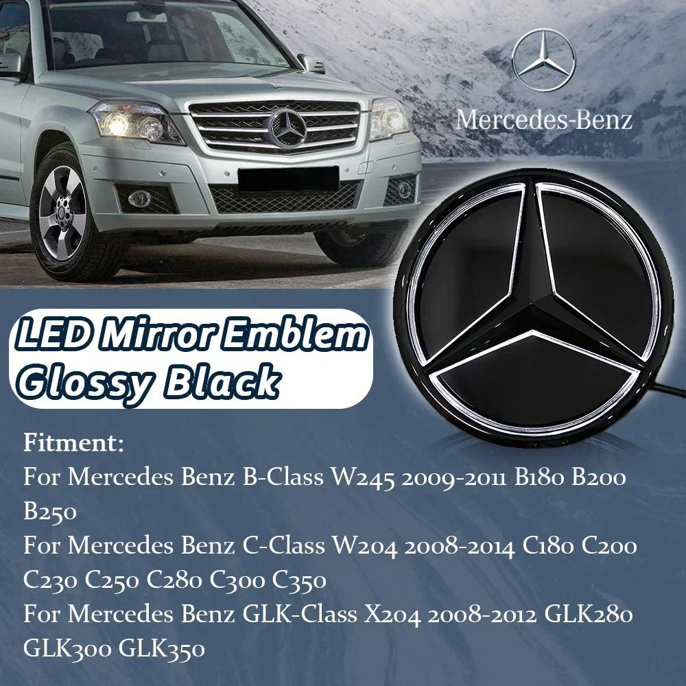 XDFMN1 Hot 2026 For Benz Glossy Black Newest 3D Star Emblem Logo Black border For Mercedes Benz W245 B200 B250 W204 C300 C250 C350 GLK