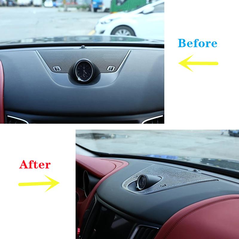 Черный алюминиевый сплав приборной панели автомобиля аудио динамик сетчатая крышка отделка наклейки подходят для Maserati Levante Auto