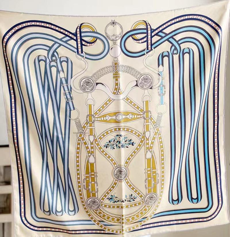 Шелковый твиловый шарф Silk Road в черно-белом французском стиле для весны/лета