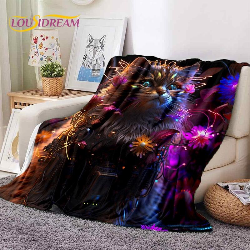 3D Persian Cat,Cute Calico Cat,Ragdoll Cartoon Soft Blankets,Keep Warm Throw Blanket for Picnic Beds Sofa Home Bedroom Gift Kid