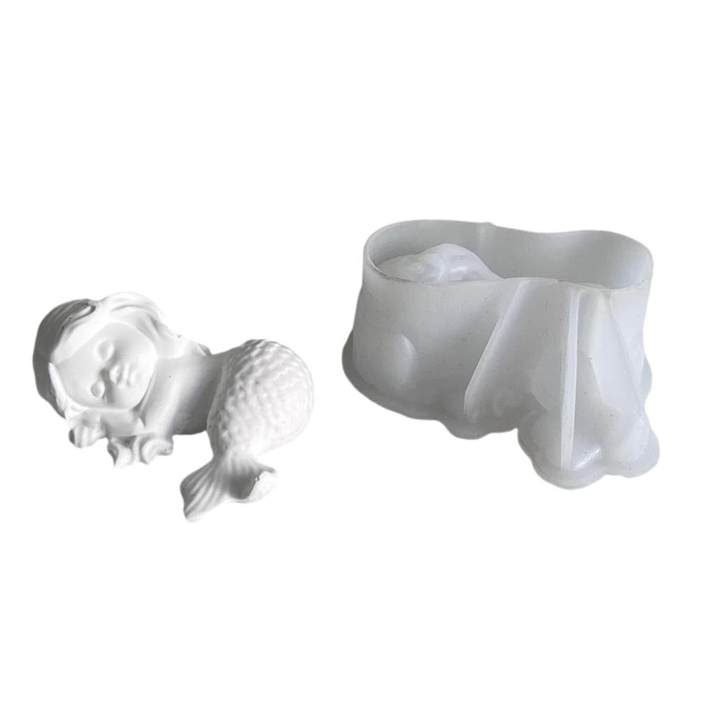 Милые 3D русалки прочная силиконовая форма домашний аксессуар для создания фигурок из гипсовой смолы украшения для повседневного использования