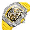 Fashion Full Diamond Automatic Mechanical Watch for Men Silicone Tape Waterproof