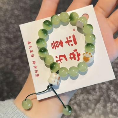 Красочный браслет из эластичных бусин из нефрита, Нефритовый браслет для женщин, Браслет из нефрита ручной работы