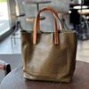Vintage Avocado Green Leather Bag for Women Leather Crossbody Bag Traveler Temperament Bag