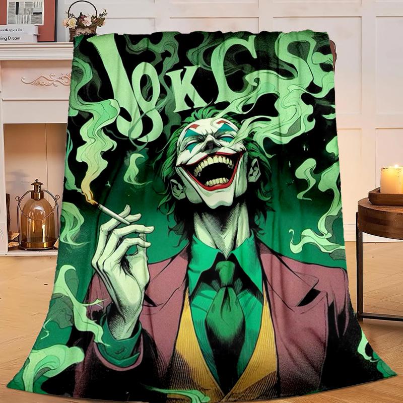 1PC Cool clown Pattern Flannel Blanket Gift, Suitable for Both Men And Women, Soft Ideal for Beds And Sofa, Birthday Or Christmas Gift