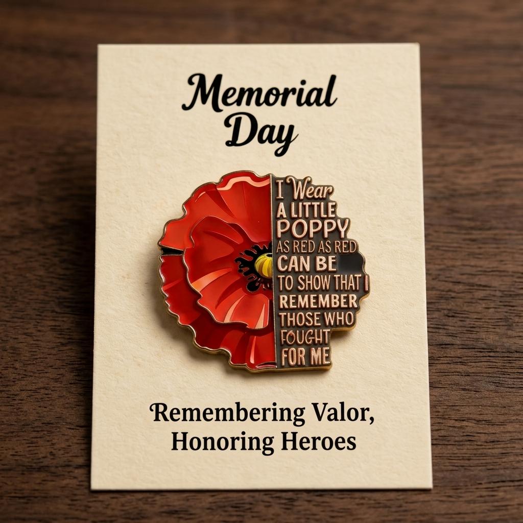 Red Friday Enamel Lapel Pin for Men and Women Durable Gift for Veterans