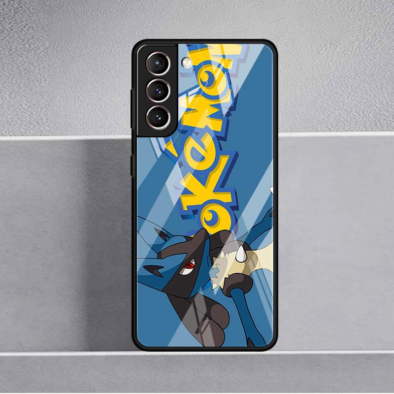 Стеклянный чехол для Samsung Galaxy S22 Ultra S21 Plus S20 FE Note 20 10 Lite S10 S9 S8 S10e закаленный чехол для телефона Pika Pokemoon Cute