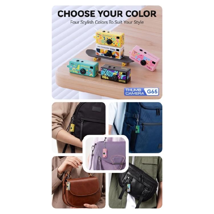 Mini Camera G65 Small Thumb Size Body With Lanyard 1080P Full 720p Video Recording Creative Filters Fill Light Type C Port For Charging File Transfer