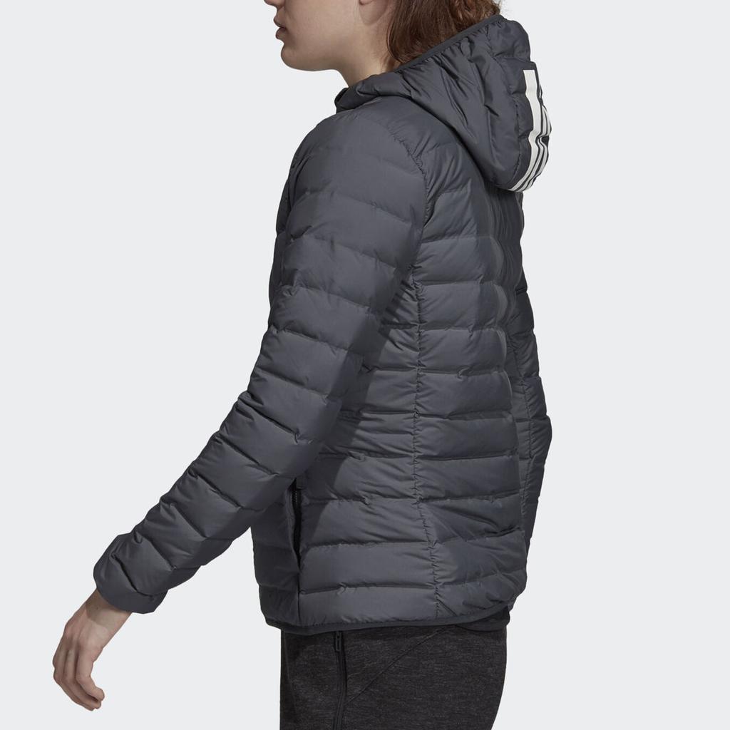 Adidas Однотонная теплая спортивная куртка с капюшоном, женские куртки серого цвета DZ1520