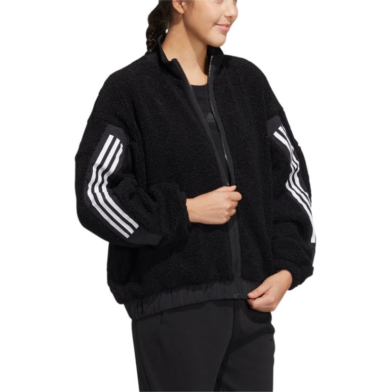 adidas Куртка с 3 полосками женская черная HM7455