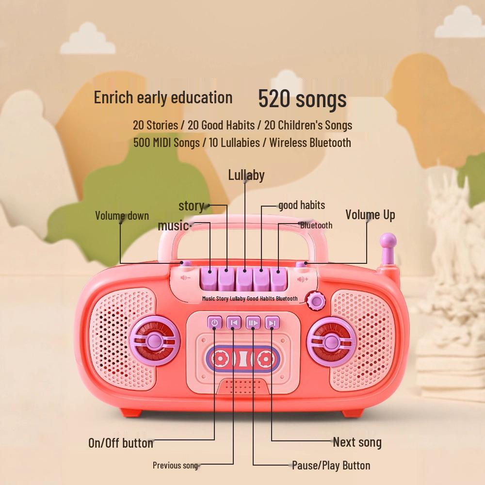 Музыкальный плеер Bluetooth для раннего развития: Детские песни и развивающая игрушка для возраста 0-3