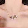 Colored Zircon Zircon Flower Necklace Geometry Design Luxury Jewelry  Women's Jewelry