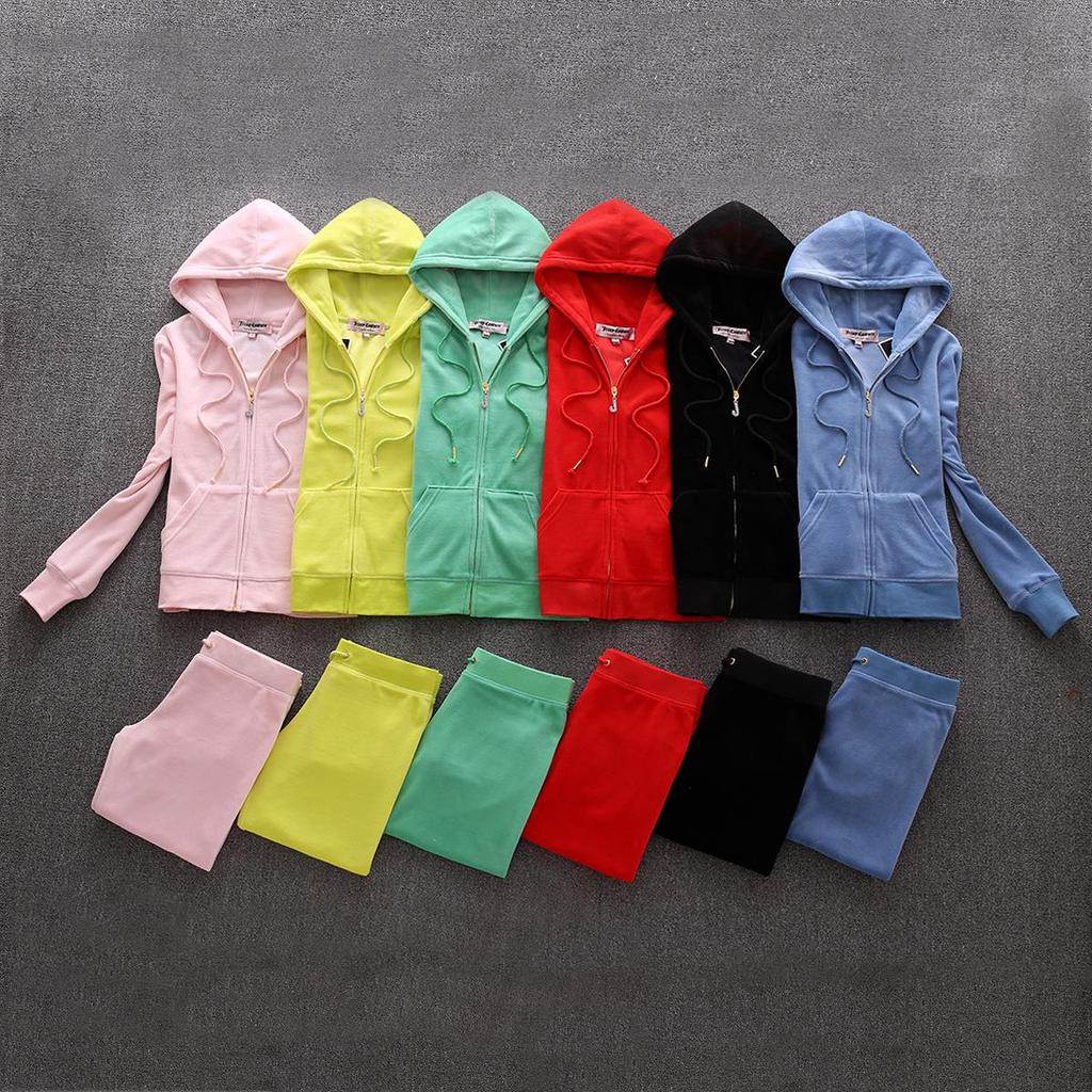 Европейский весенне-осенний спортивный костюм JC Fashion из золотого велюра для женщин с деталями из страз в виде букв