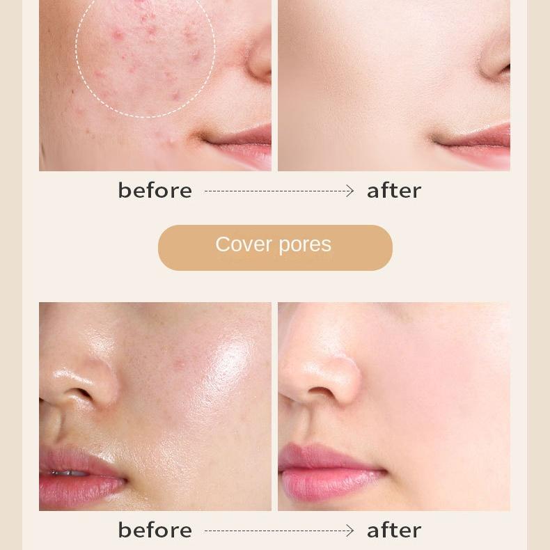 Concealer Natural Brightening Invisible Pores Hydrating Light Cream Skin Waterproof Concealer Foundation Oil Control Lasting Set Women's Makeup