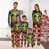 Рождественский принт Семейный наряд Топ с длинным рукавом + Брюки Комплект Семейный наряд