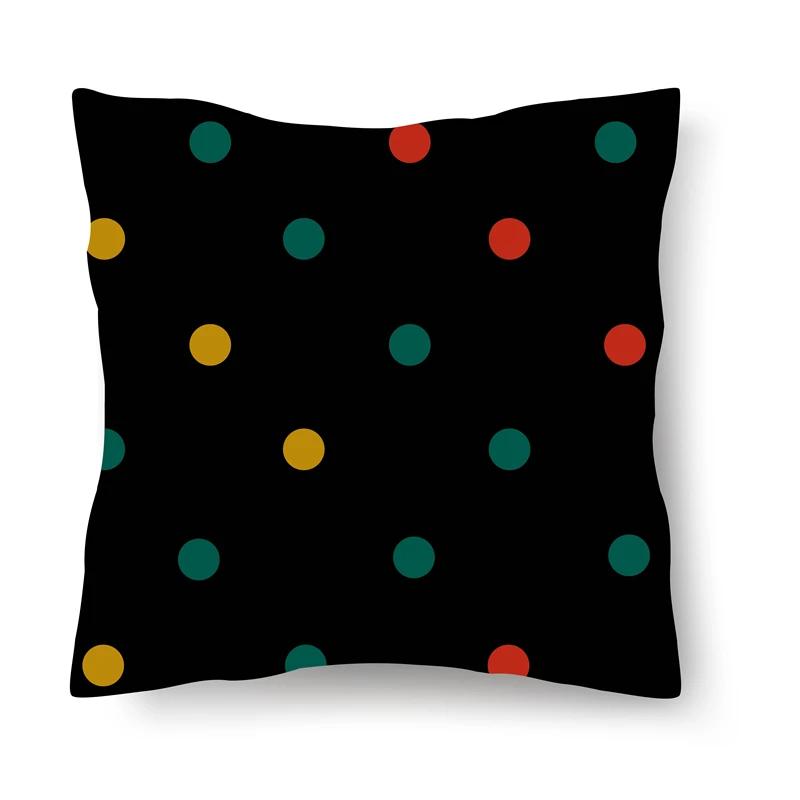 Home Decoration Bedroom Living Room Car Cushion Cover Pillowcase Colorful Dot Decorative  Sofa