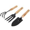 3PCS/Set Wooden Handle Mini Gardening Potted Tool Gardening Shovel Rake Fork Set for Houseplants