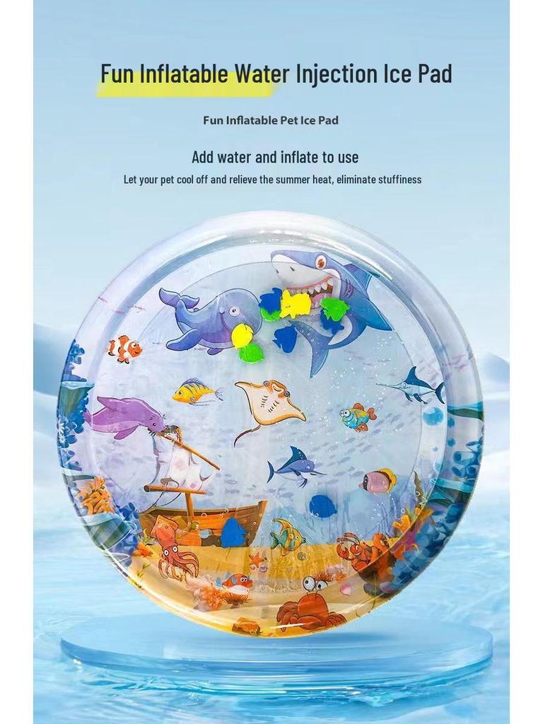 Большая надувная охлаждающая водяная кровать для кошек и собак - Ледяная подушка против царапин