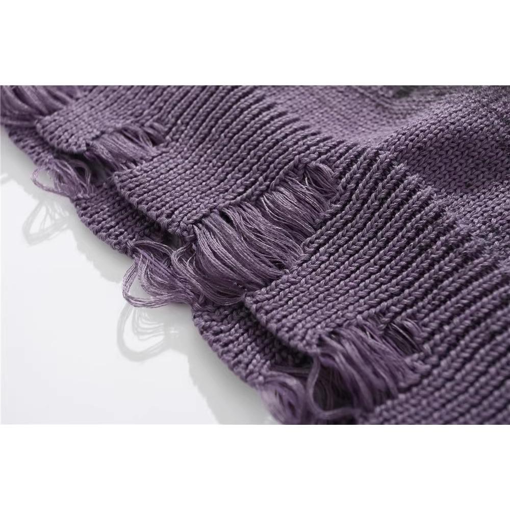 Свитер с принтом букв Diablo Rip для мужчин Ins High Street Trendy Brand Loose Crewneck Pullover