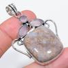 Natural Fossil Coral, Chalcedony 925 Sterling Silver Jewelry Pendant 2.29" E4m48