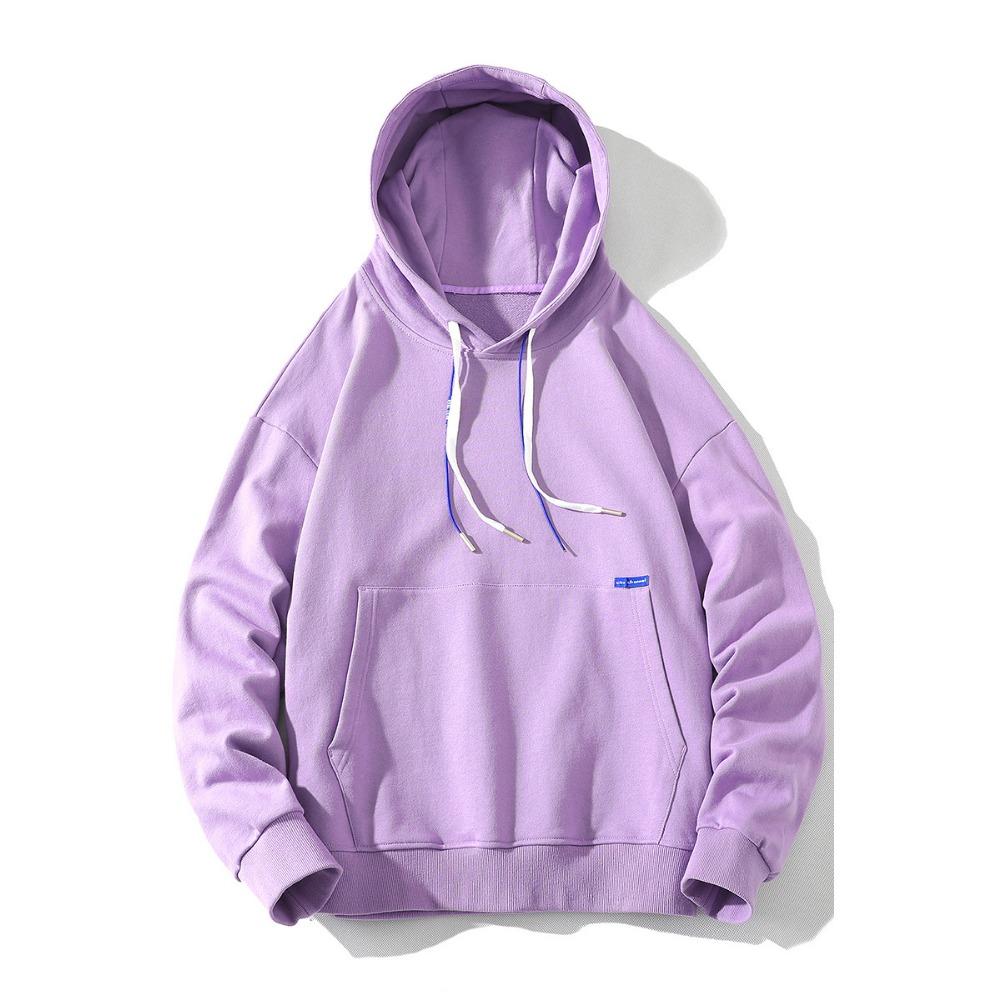 Толстовка мужская осенне-зимняя, новая, с капюшоном, уличная, в стиле Гонконга, свободная, однотонная, универсальная, плюс бархатная, пара, пуловер, куртка