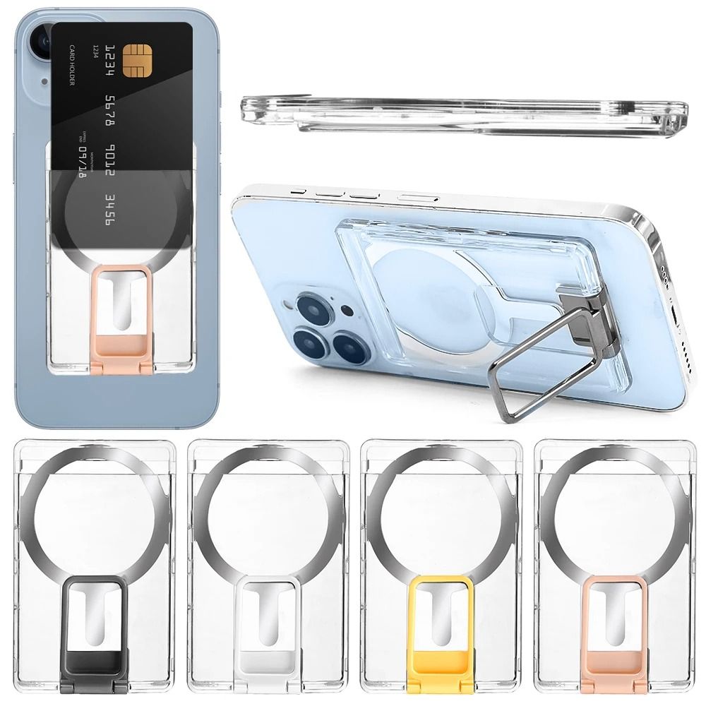Card Case Card Bag Transparent Phone Kickstand for Apple Magsafe for iPhone 15 14 13 12