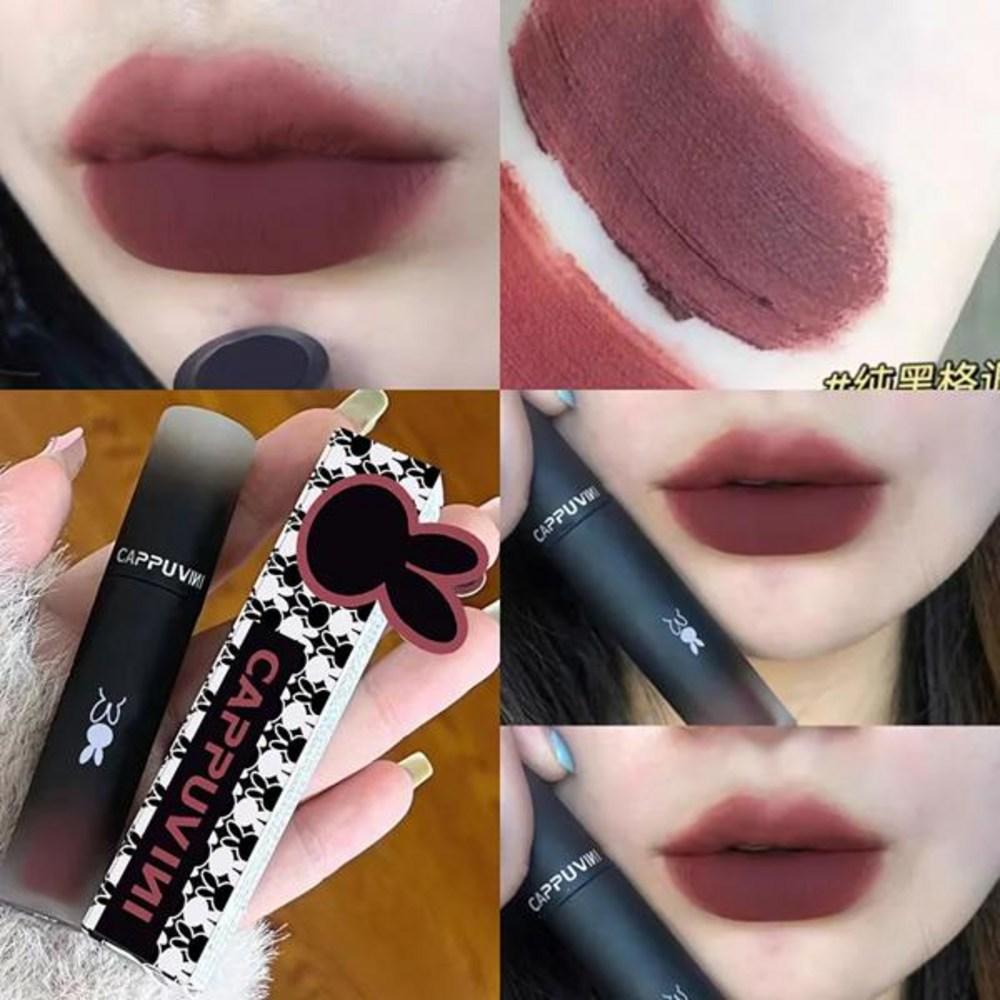 Lip Velvet Matte Mud Liquid Lipstick Waterproof Nude Gloss Long Lasting Nonstick Cup Women Glaze Cosmetics 6 Colors, 02