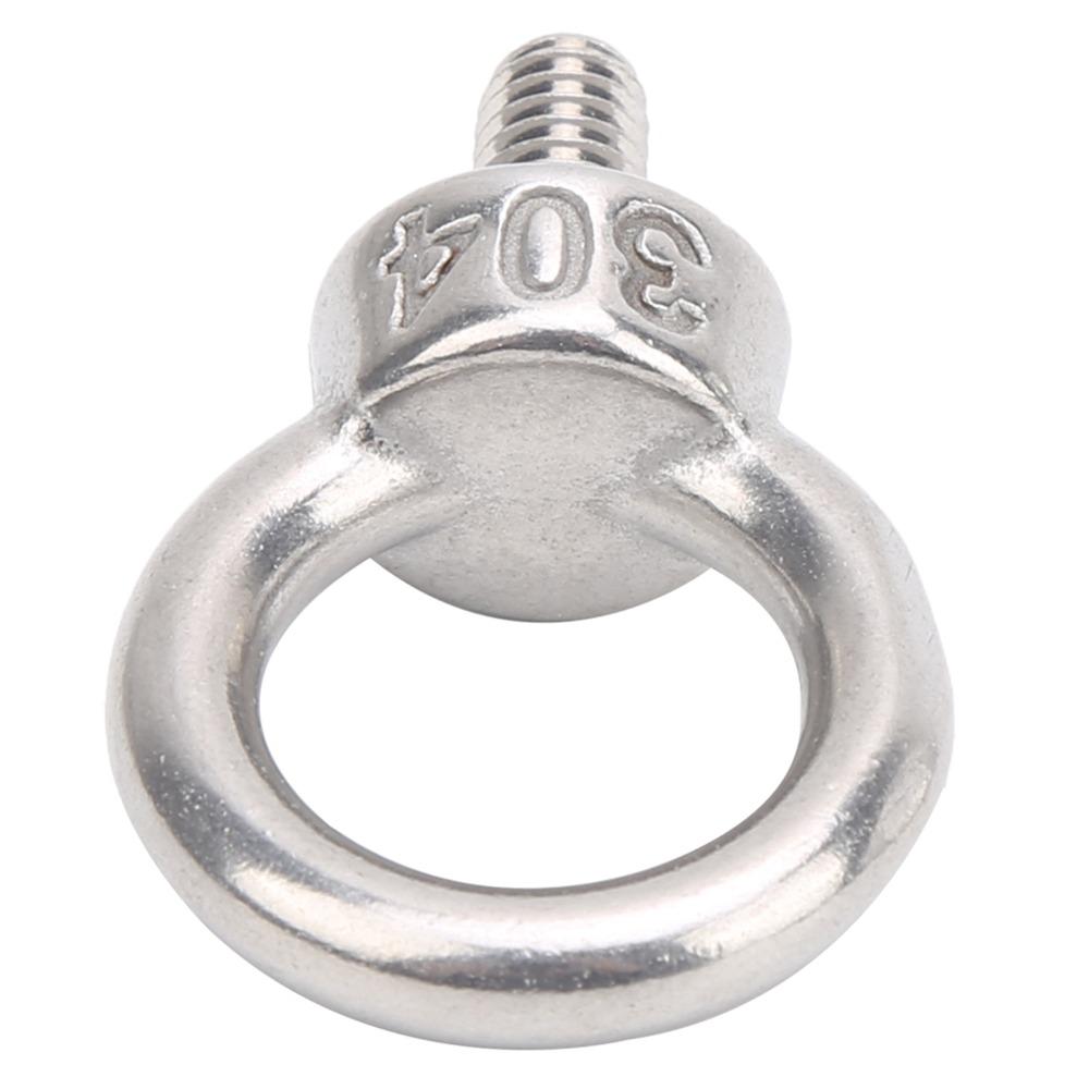 4pcs Durable Lifting Eye Bolts M6 Metric Thread Eye Ring Bolts Fastener Accessory Parts  Marine Use
