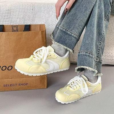 Повседневные универсальные летние новые нишевые ретро женские дышащие тонкие подошвенные спортивные туфли на плоской подошве