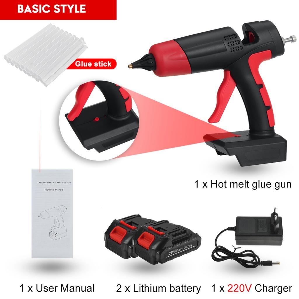 21V 1000W Cordless Electric Hot Melt Glue Guns Welding Hot Air Guns Plastic Temperature Adjustable Anti-scald Nozzle for Lithium Battery