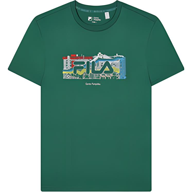 Новая мужская футболка FILA изумрудно-зеленого цвета Curtain F11M438104F-KK