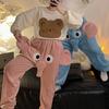 Elephant Pajamas Flannel Sleepwear Pants With Big Nose And Ears Cute Animal Coral Velvet Trousers Homewear For Autumn Winter