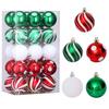 30 Pcs Christmas Balls Ornaments 2.4 Inch Small Shatterproof Plastic Balls Christmas Tree Hanging Decoration for Holiday Wreath Party Tree Decor