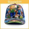 Minecraft Pattern Cartoon Toddler Sun Hat With Curved Visor And Polyester Material For Sun Protection