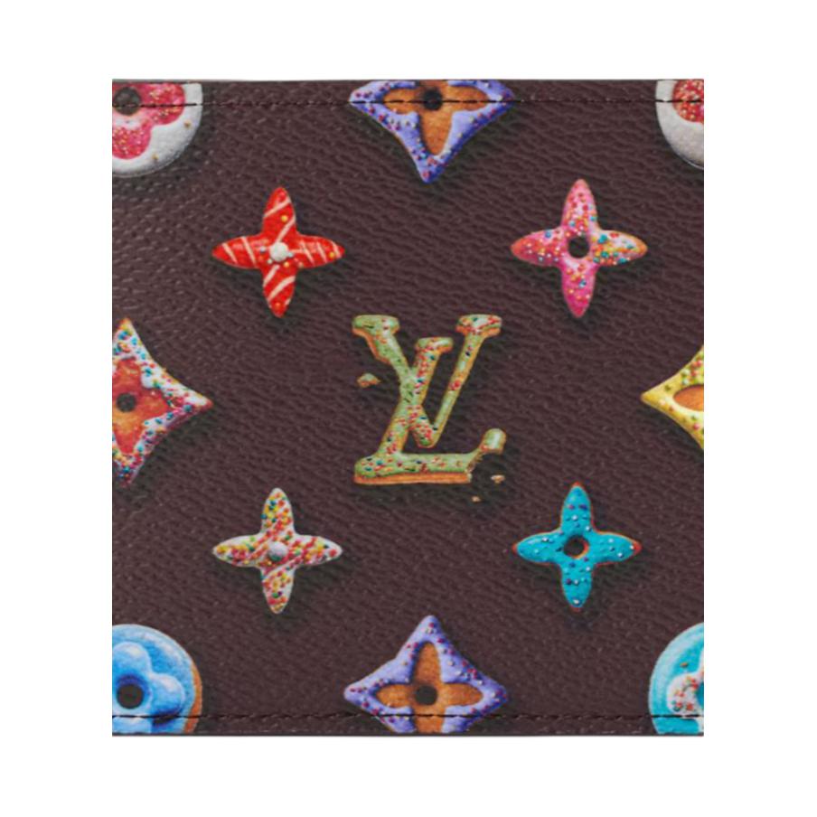 Louis Vuitton Slender Monogram Donuts Coated Canvas Wallet Men wallet Chocolate M28283