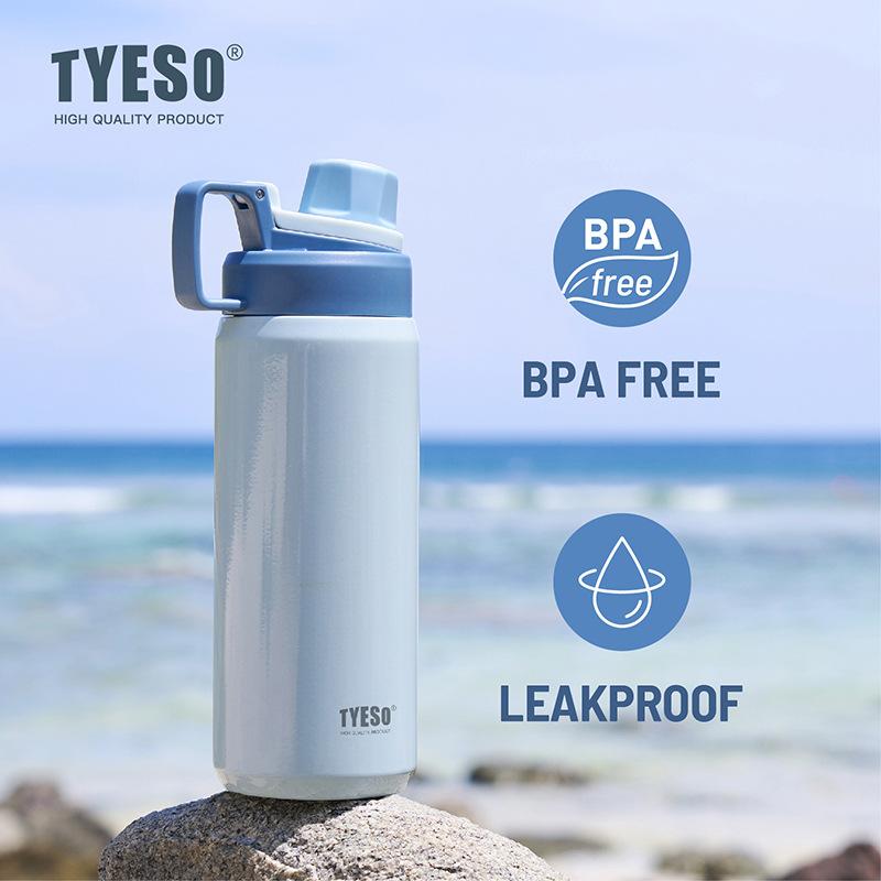 Tyeso Thermos Bottle Stainless Steel Vacuum Flask Travel Cup Outdoor Sports Insulated Leak-Proof Fitness Flask Thermal Mug