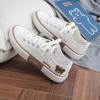 Maogu женские 2024 Весна Новые вулканизированные кроссовки корейские студенты белые туфли на шнуровке кроссовки Bear Canvas Shoes Бесплатная доставка 40