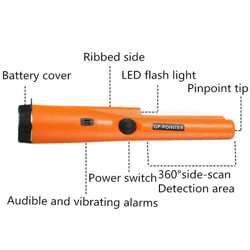 Handheld Metal Detector Pinpointer with Precise Positioning - Orange, Green, Black for Security Inspections