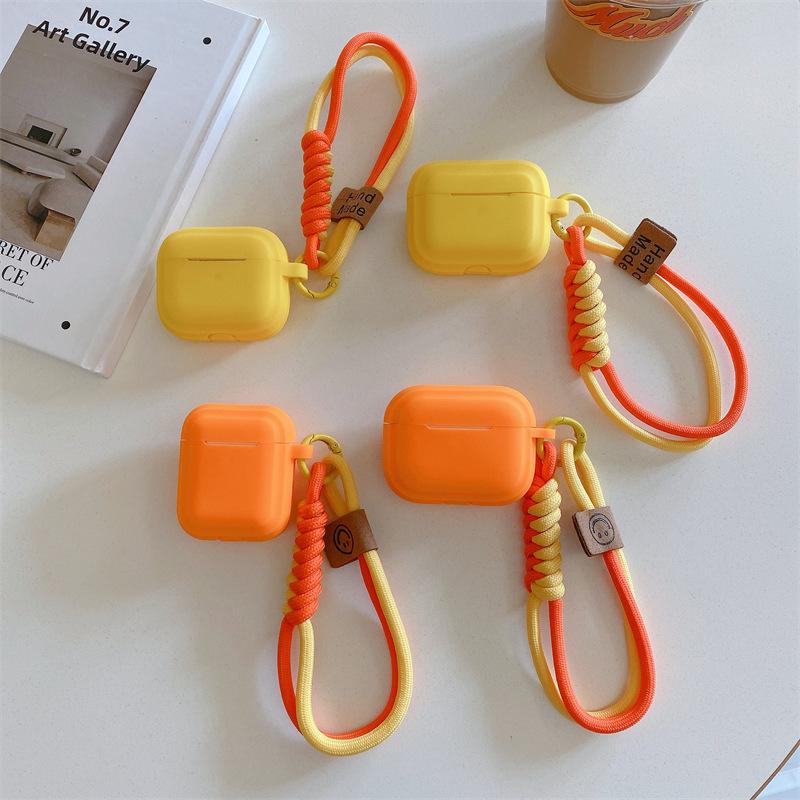 Простой однотонный смайлик для защитного чехла AirPods pro1 первого поколения, 1-го поколения pro1, чехол для беспроводных наушников Apple Bluetooth, мягкий чехол