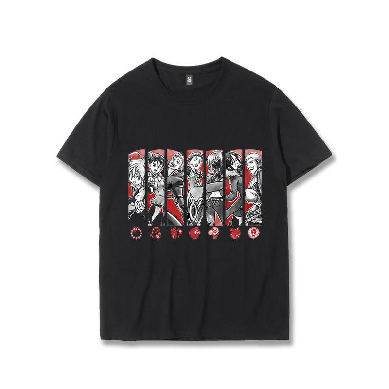 Футболка «Семь смертных грехов» в стиле манга Meliodas and Elizabeth Goat Lust Team Sins Greed Ban, облегающий топ