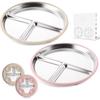Stainless Steel Silicone Suction Children's Divided Plate - Non-Slip, Heat-Resistant (304).