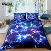 Luxury 3D Lightning Marble Print Home Living Comfortable Duvet Cover Pillowcase Kids Bedding Set Queen and King EU/US/AU/UK Size