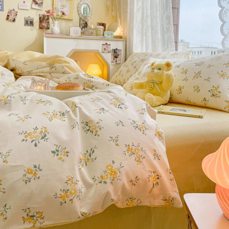 Luxury 100% Cotton Floral Duvet Cover Set 3-Piece (1 Duvet Cover + 2 Pillowcases) - Wrinkle-Free, Hotel Quality Bedding Set