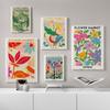 Flower Market Poster Botanical Retro Art Print Capital City Canvas Painting Quote Modern Wall Picture For Living Room Home Decor