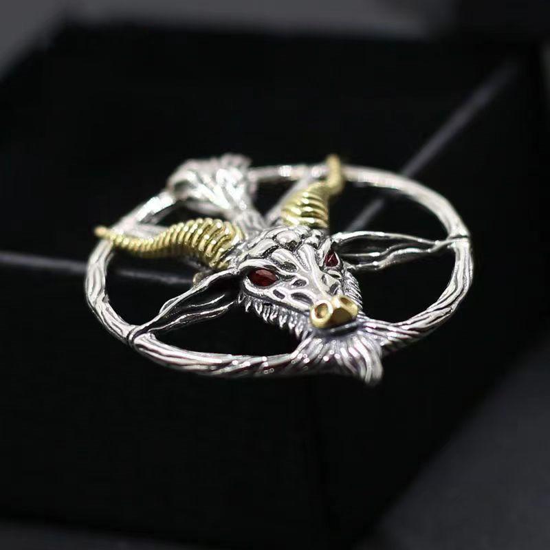 1 шт посеребренное винтажное перевернутое пентакль сатанинское ожерелье с козой кулон сатанинское ожерелье уникальный языческий амулет ювелирные изделия