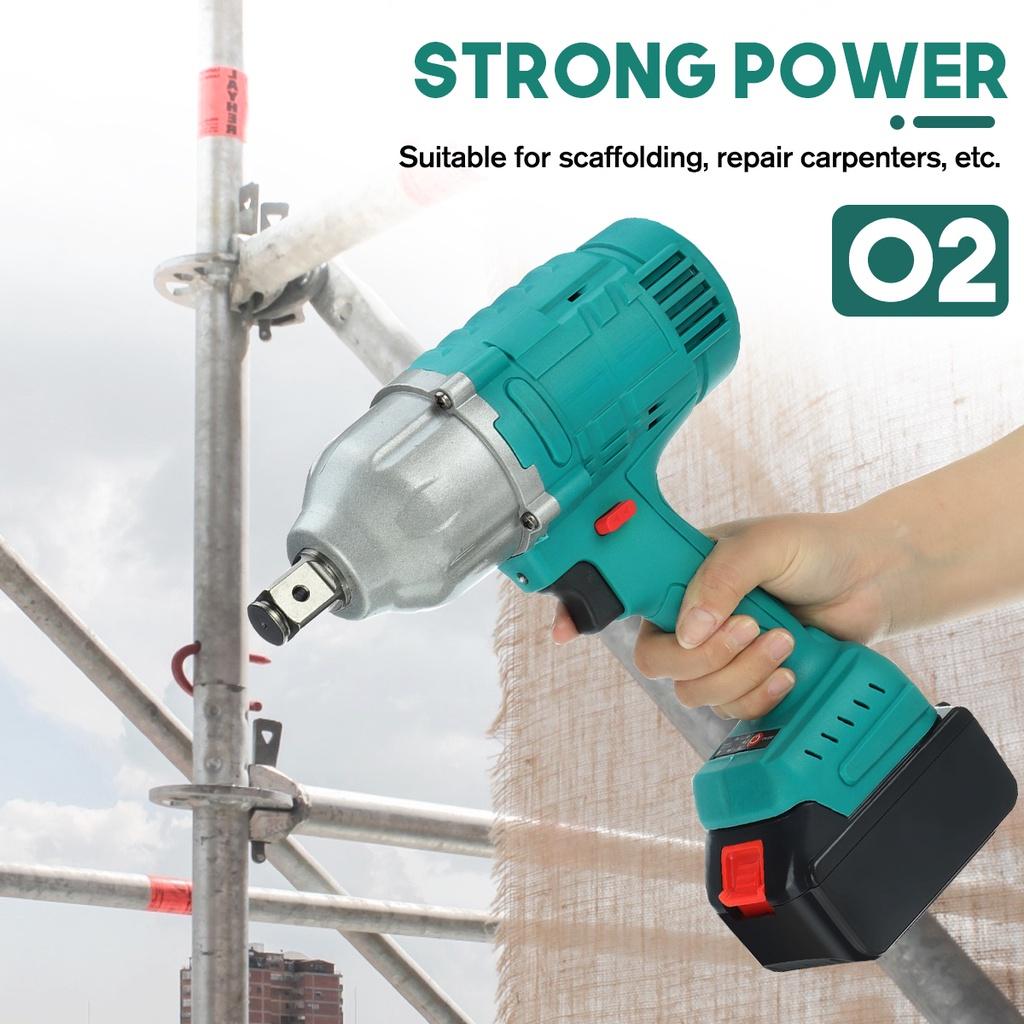 588В 1900Н.м Высокий Крутящий Момент Бесщеточный Электрический Ударный Гайковерт 3/4"/1/2" Головка Гаечного Ключа Гайковерт для Автомобильных Шин Аккумуляторный Инструмент-Драйвер синий