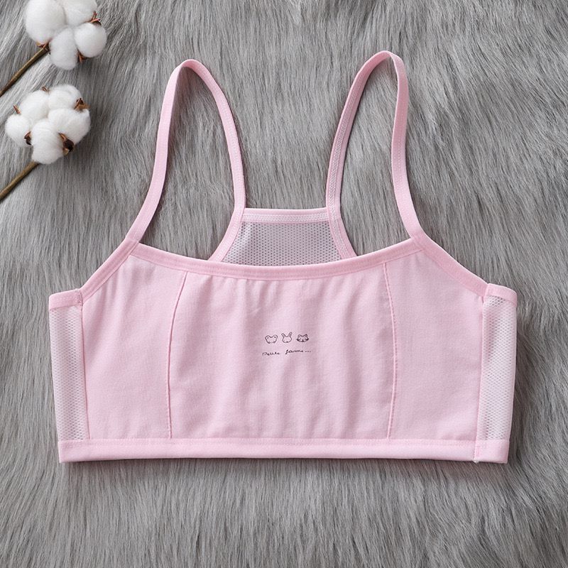 Спортивный тренировочный бюстгальтер для девочек из хлопка, детское нижнее белье, укороченный топ