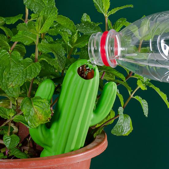 4 шт. шипов для полива в форме кактуса, терракотовые глиняные колышки для растений с самополивом, шипы для полива с медленным высвобождением для комнатных и уличных растений