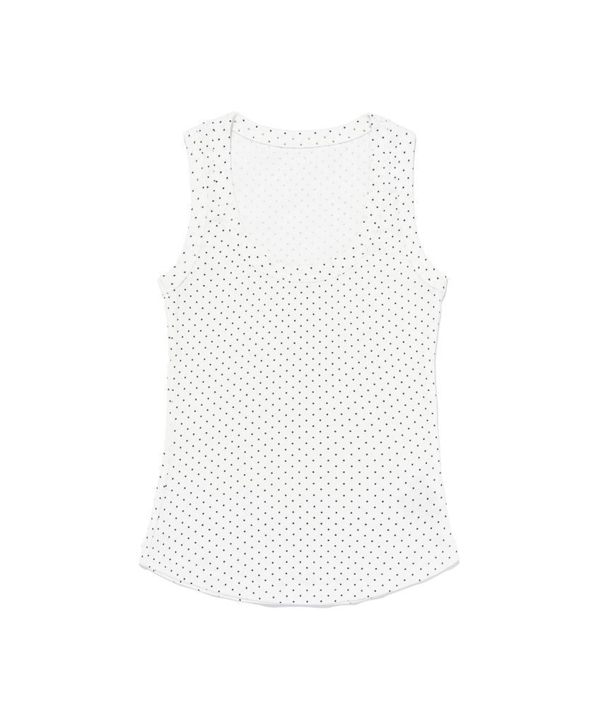 CARGOBROS FOR WOMAN Dot Flag Sleeveless T-Shirt (White)